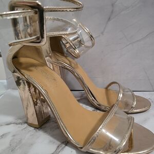 Elegant Rose Gold High Heel Sandals